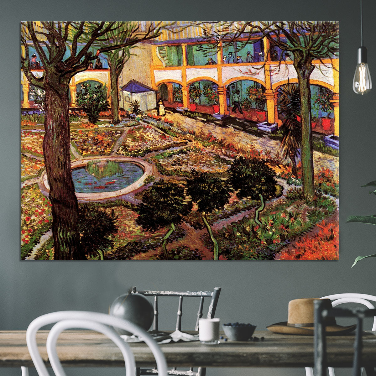 The Courtyard of the Hospital at Arles by Van Gogh Canvas Print or Poster - Canvas Art Rocks - 3