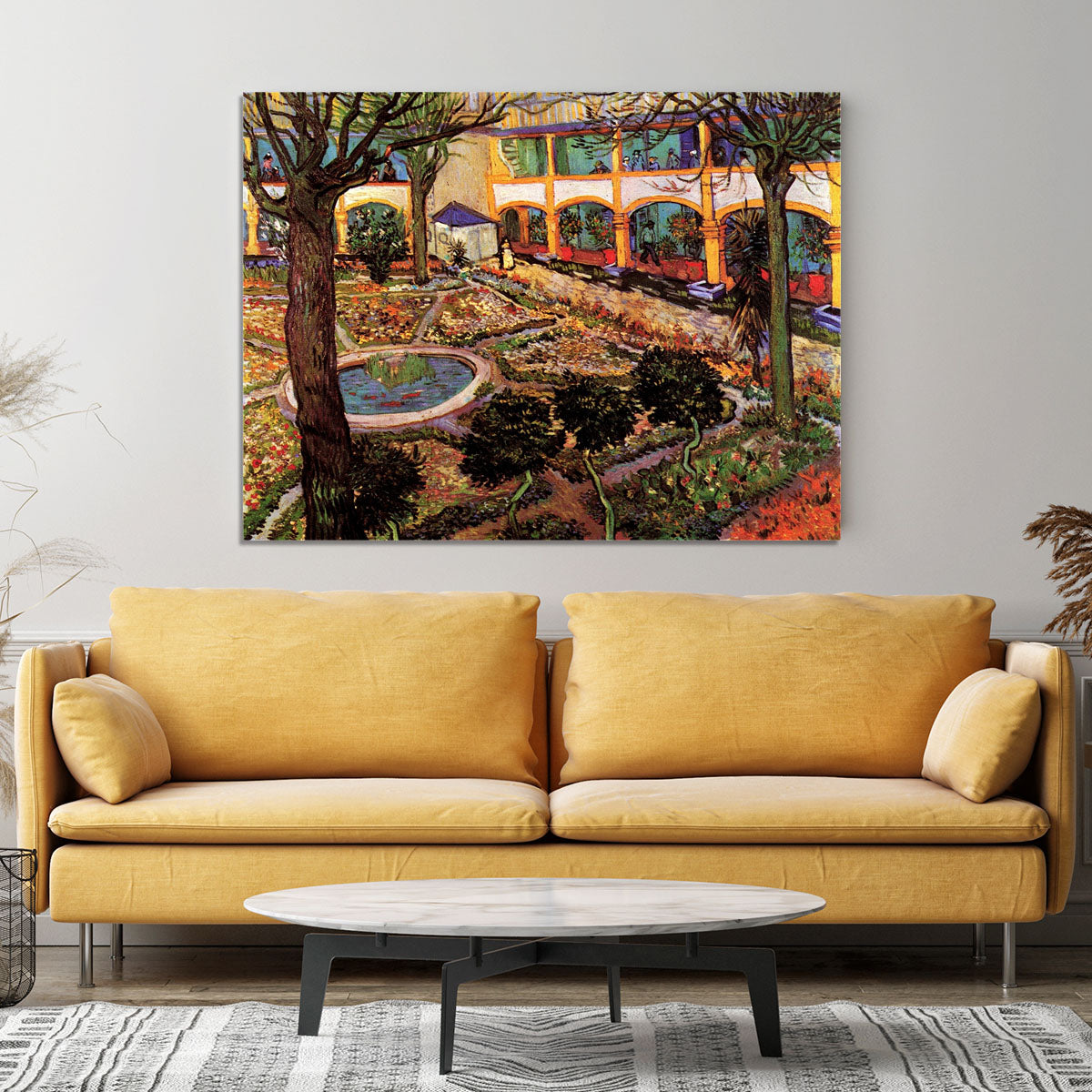 The Courtyard of the Hospital at Arles by Van Gogh Canvas Print or Poster - Canvas Art Rocks - 4