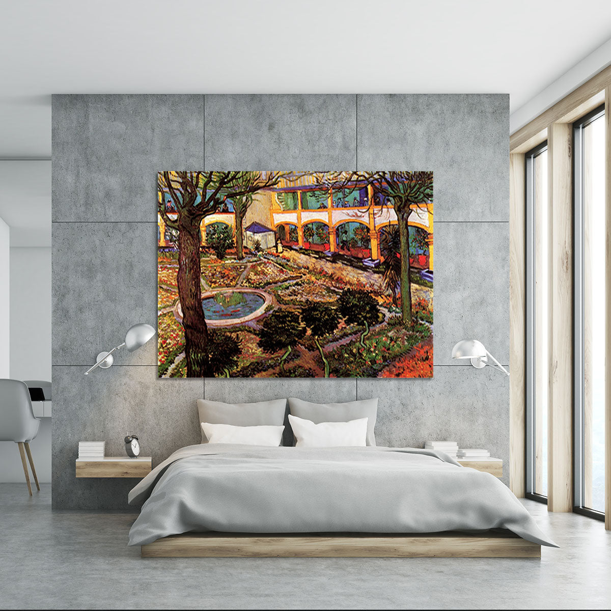 The Courtyard of the Hospital at Arles by Van Gogh Canvas Print or Poster - Canvas Art Rocks - 5