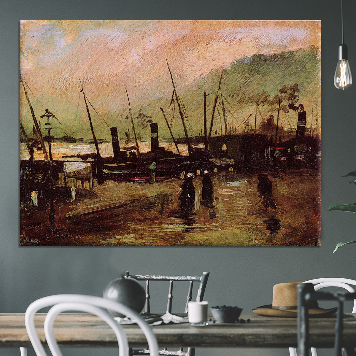 The De Ruijterkade in Amsterdam by Van Gogh Canvas Print or Poster - Canvas Art Rocks - 3