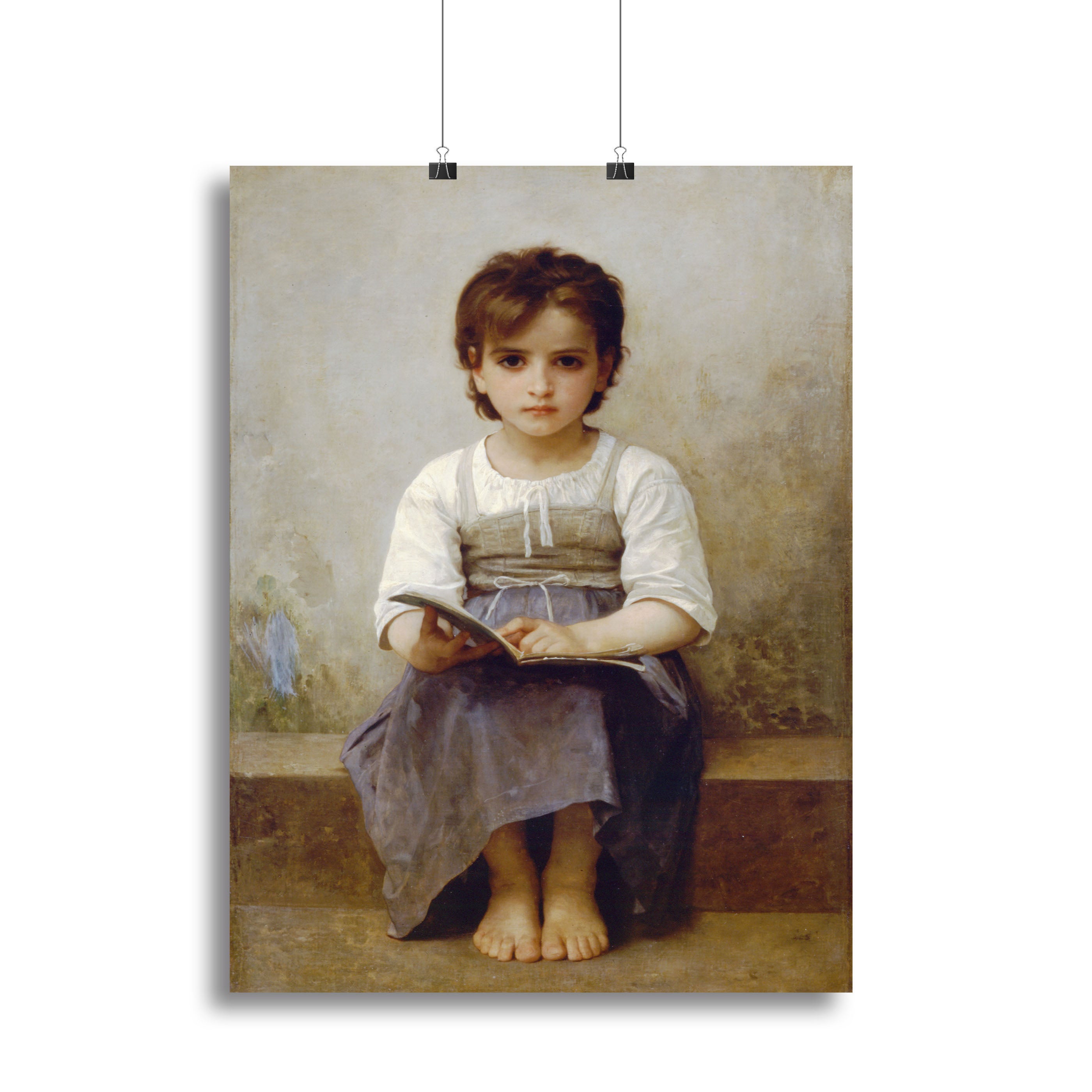 The Difficult Lesson By Bouguereau Canvas Print or Poster - Canvas Art Rocks - 2