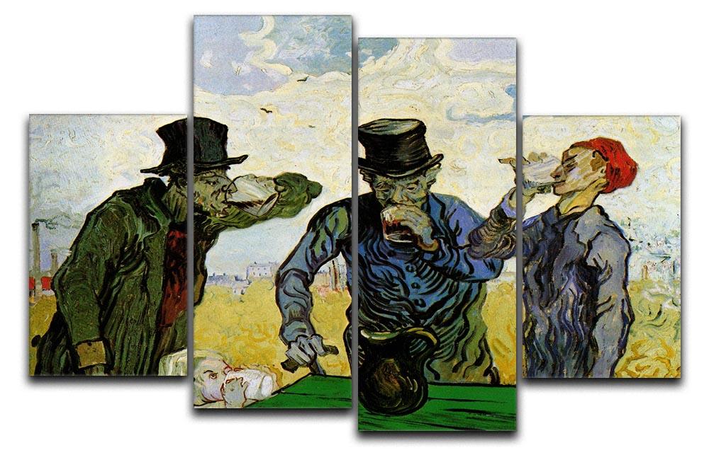 The Drinkers by Van Gogh 4 Split Panel Canvas  - Canvas Art Rocks - 1