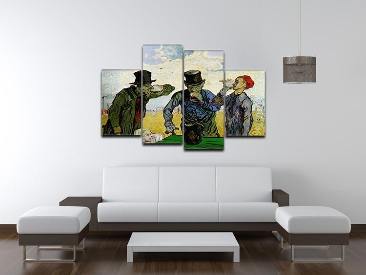 The Drinkers by Van Gogh 4 Split Panel Canvas - Canvas Art Rocks - 3