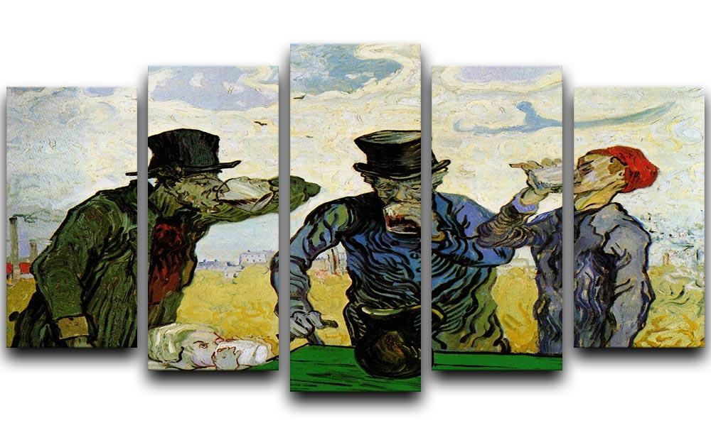 The Drinkers by Van Gogh 5 Split Panel Canvas  - Canvas Art Rocks - 1