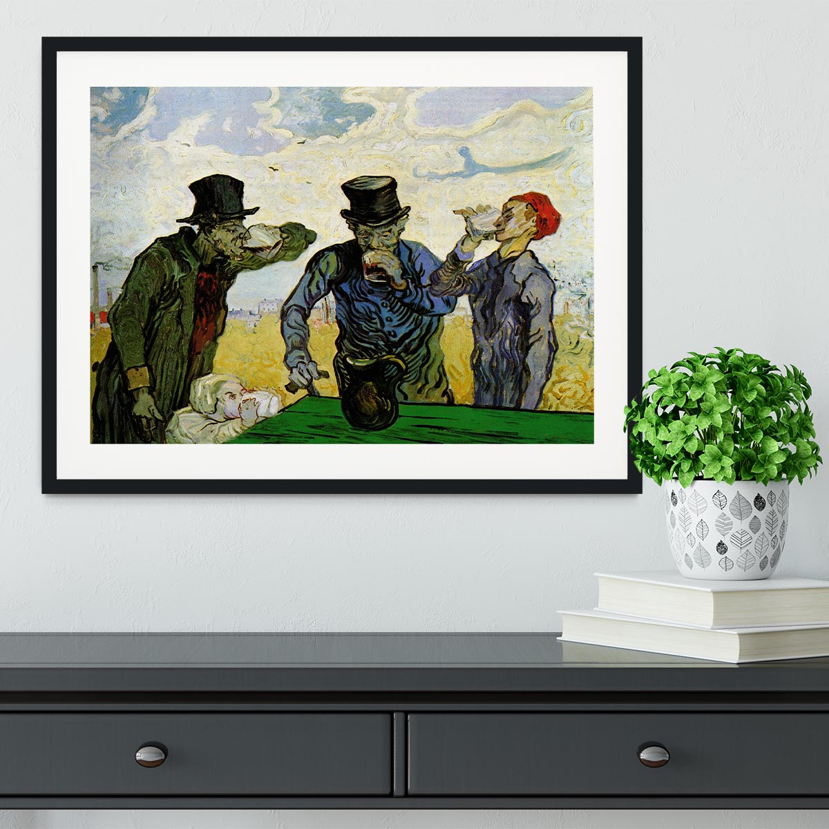 The Drinkers by Van Gogh Framed Print - Canvas Art Rocks - 1