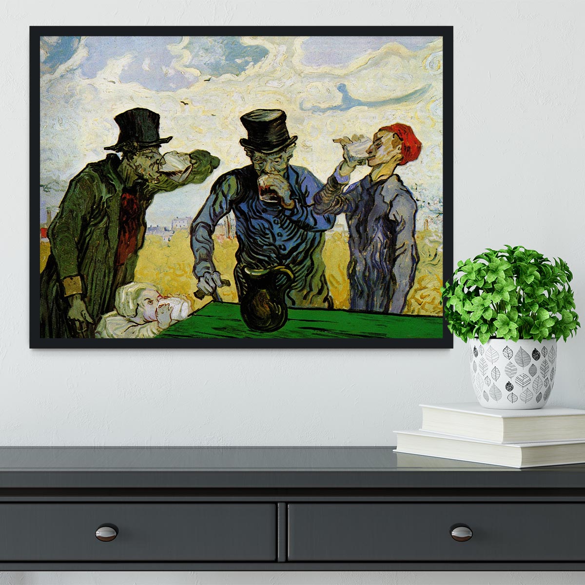 The Drinkers by Van Gogh Framed Print - Canvas Art Rocks - 2