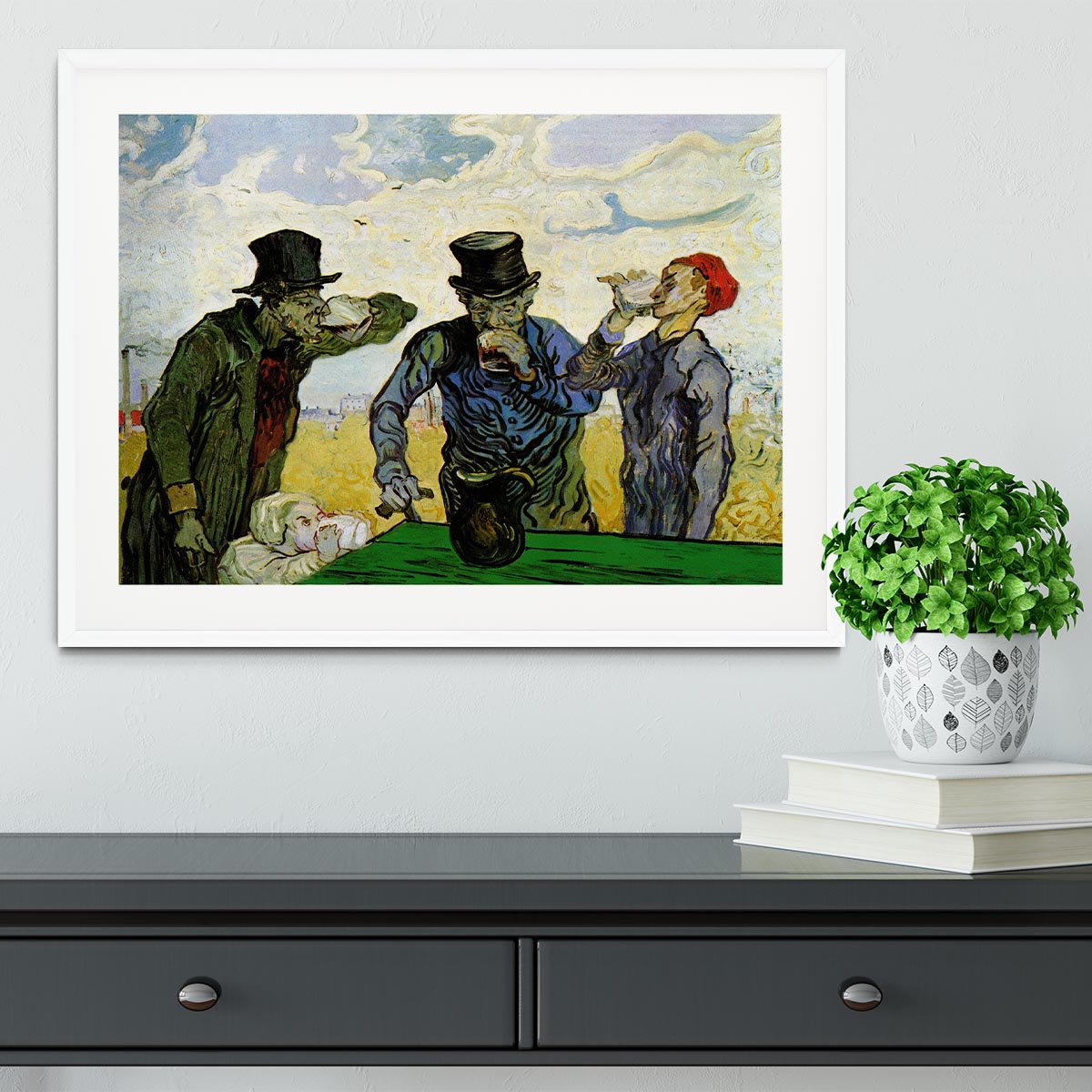 The Drinkers by Van Gogh Framed Print - Canvas Art Rocks - 5