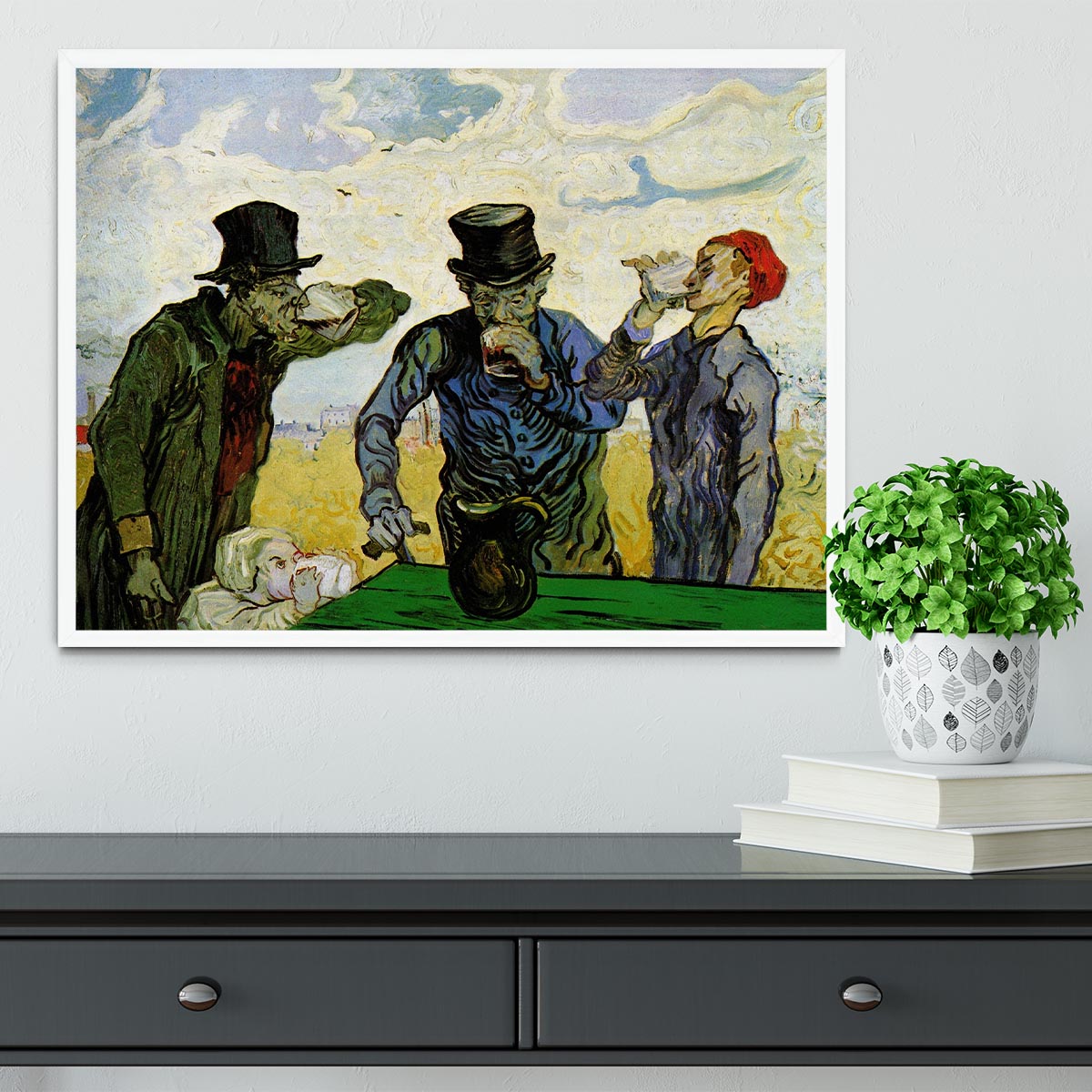 The Drinkers by Van Gogh Framed Print - Canvas Art Rocks -6