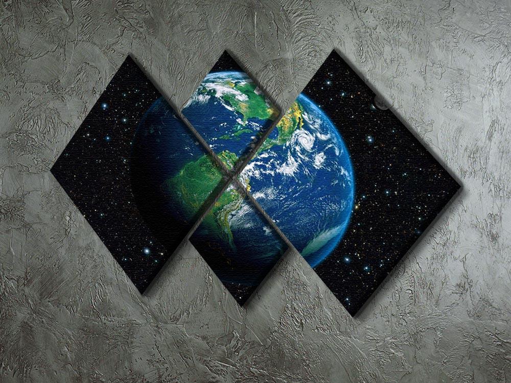 The Earth from space 4 Square Multi Panel Canvas - Canvas Art Rocks - 2