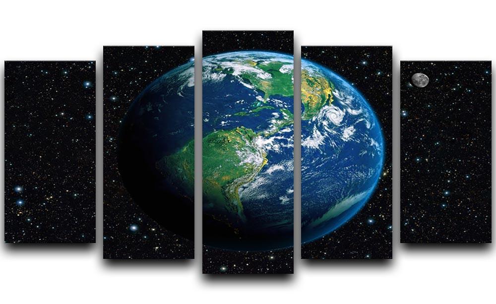 The Earth from space 5 Split Panel Canvas  - Canvas Art Rocks - 1