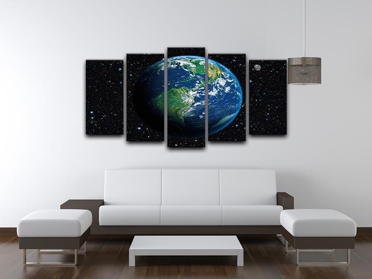 The Earth from space 5 Split Panel Canvas - Canvas Art Rocks - 3