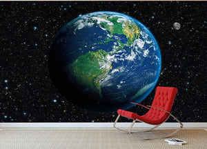 The Earth from space Wall Mural Wallpaper - Canvas Art Rocks - 2
