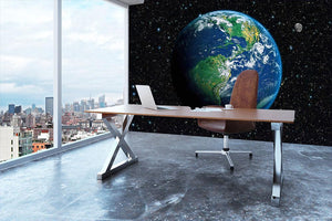 The Earth from space Wall Mural Wallpaper - Canvas Art Rocks - 3