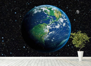 The Earth from space Wall Mural Wallpaper - Canvas Art Rocks - 4