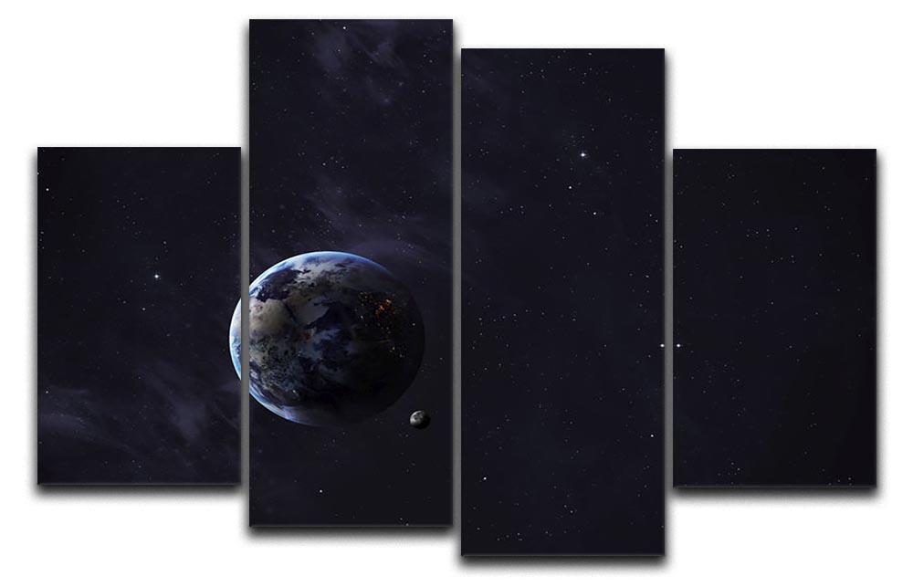The Earth from space showing all they beauty 4 Split Panel Canvas  - Canvas Art Rocks - 1
