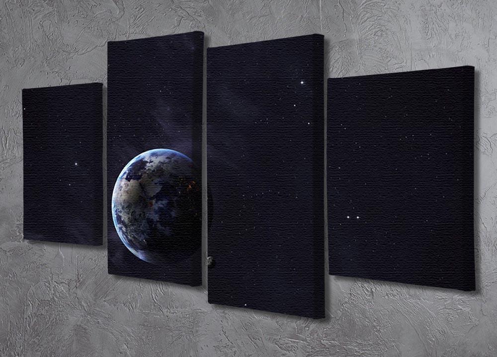 The Earth from space showing all they beauty 4 Split Panel Canvas - Canvas Art Rocks - 2