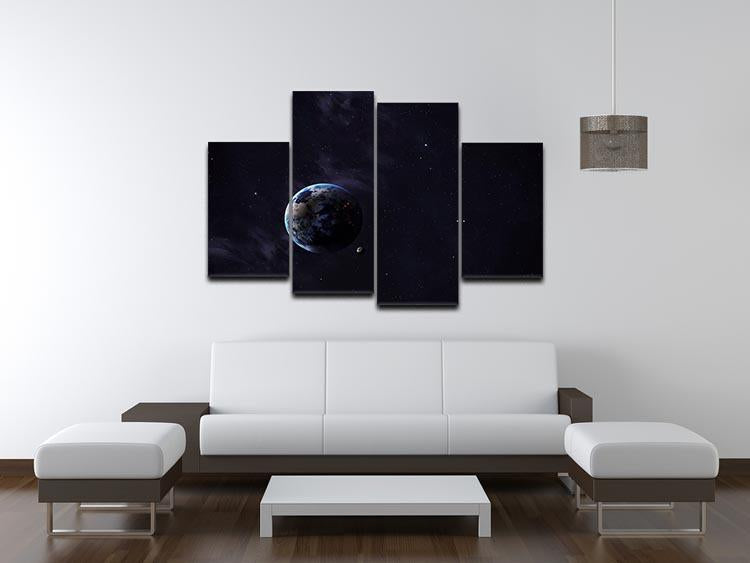 The Earth from space showing all they beauty 4 Split Panel Canvas - Canvas Art Rocks - 3