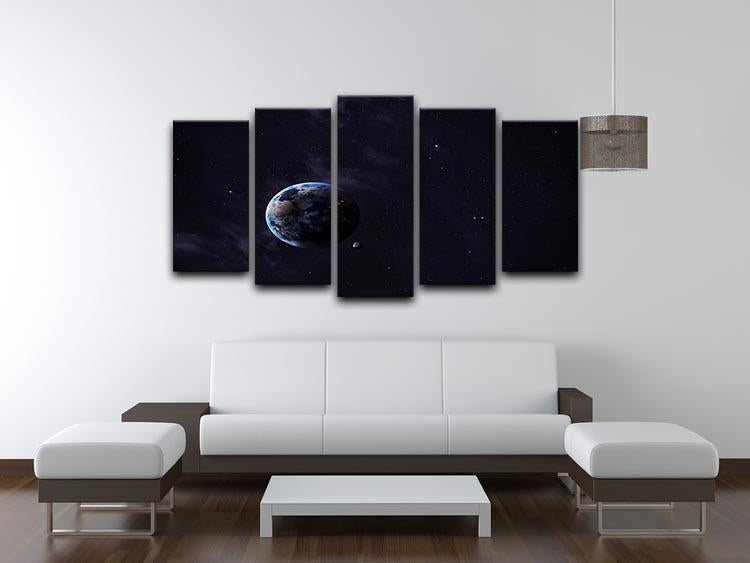 The Earth from space showing all they beauty 5 Split Panel Canvas - Canvas Art Rocks - 3