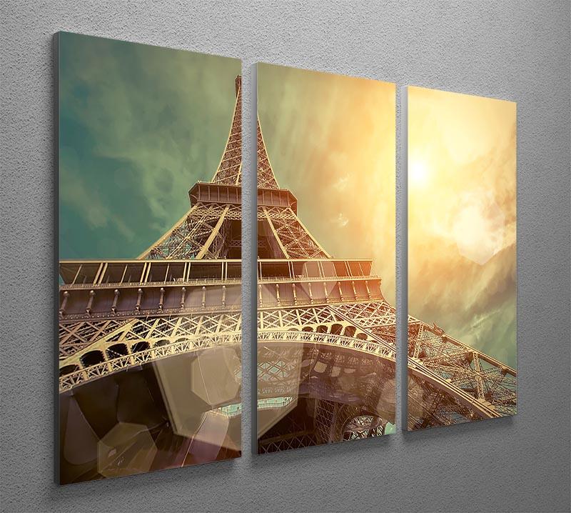 The Eiffel tower under sun light 3 Split Panel Canvas Print - Canvas Art Rocks - 2