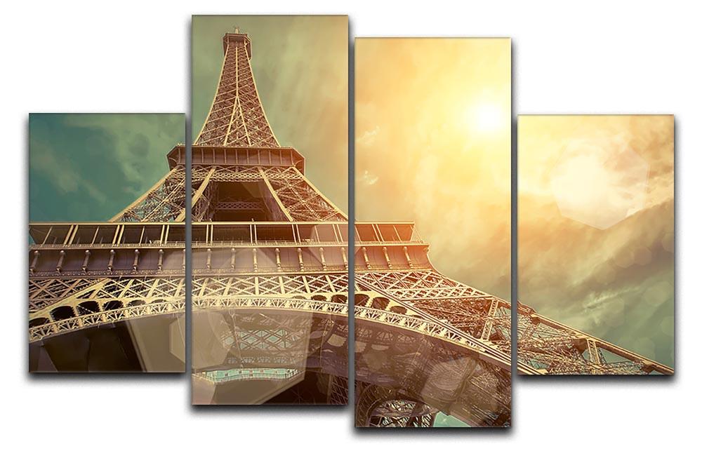 The Eiffel tower under sun light 4 Split Panel Canvas  - Canvas Art Rocks - 1