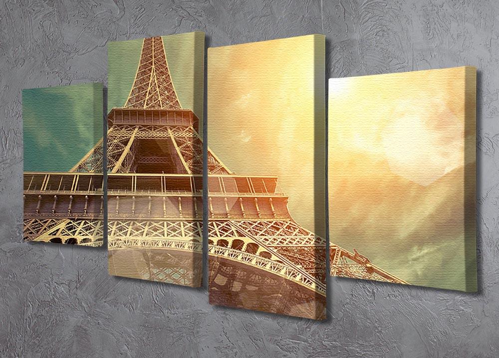 The Eiffel tower under sun light 4 Split Panel Canvas  - Canvas Art Rocks - 2
