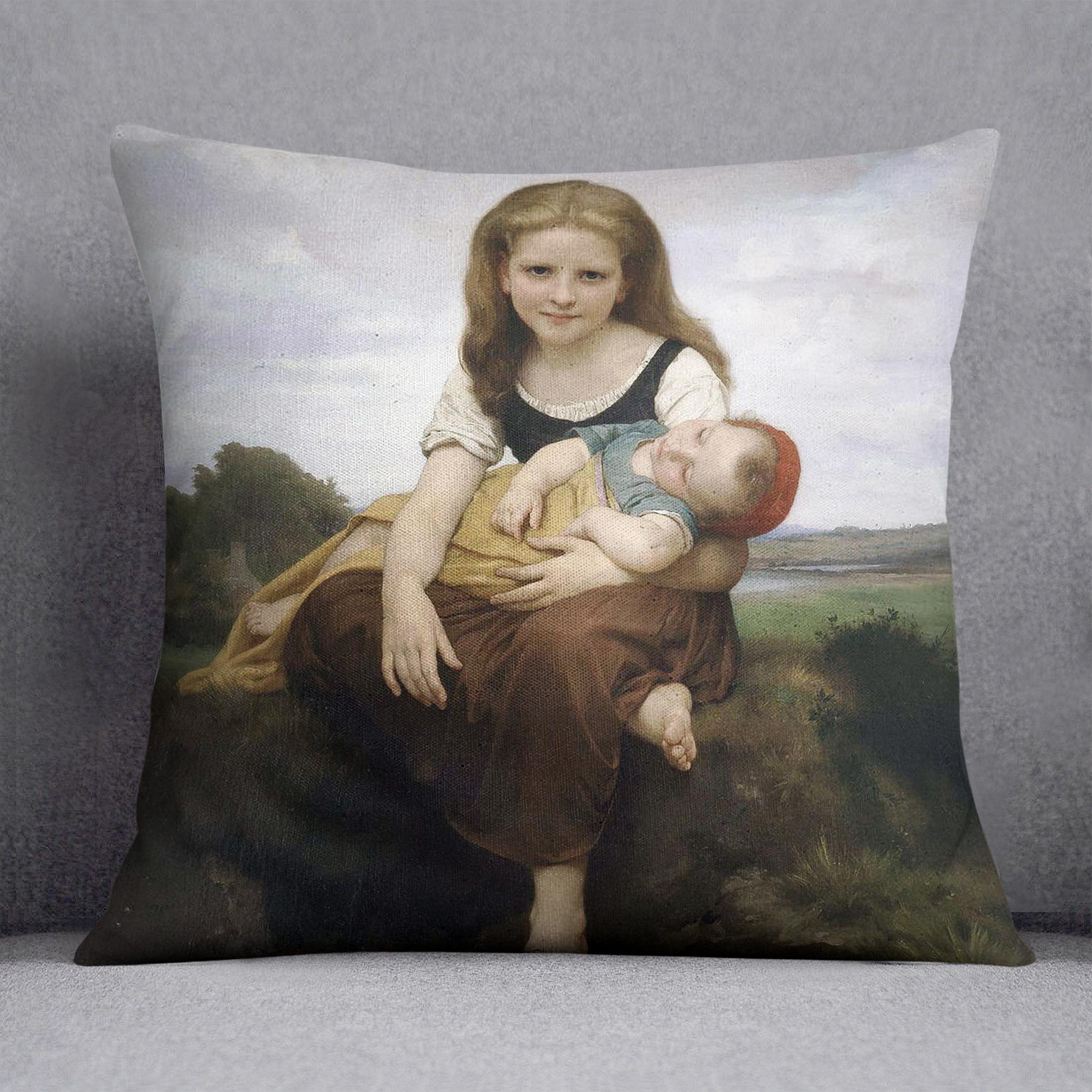 The Elder Sister By Bouguereau Cushion