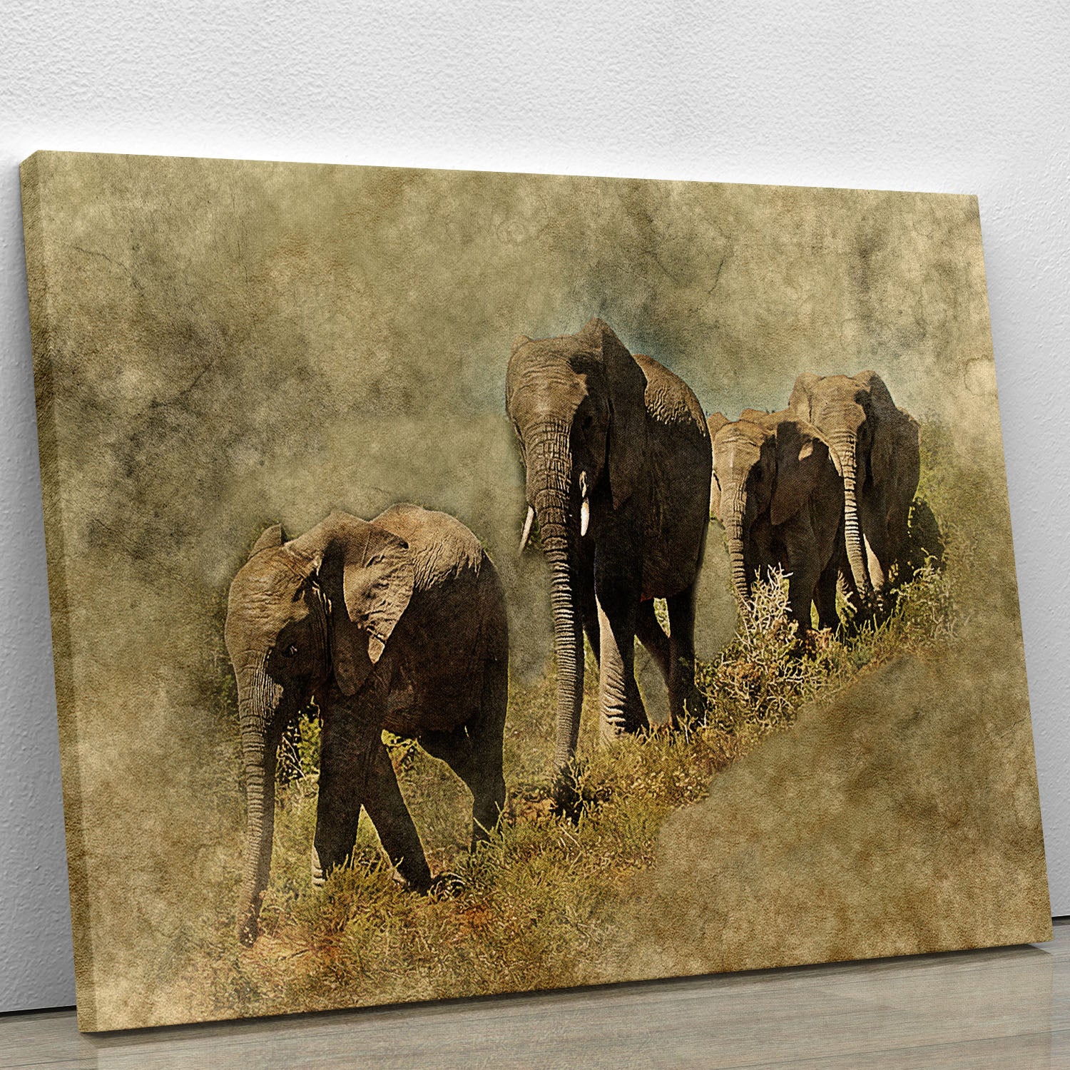 The Elephants March Canvas Print or Poster - Canvas Art Rocks - 1