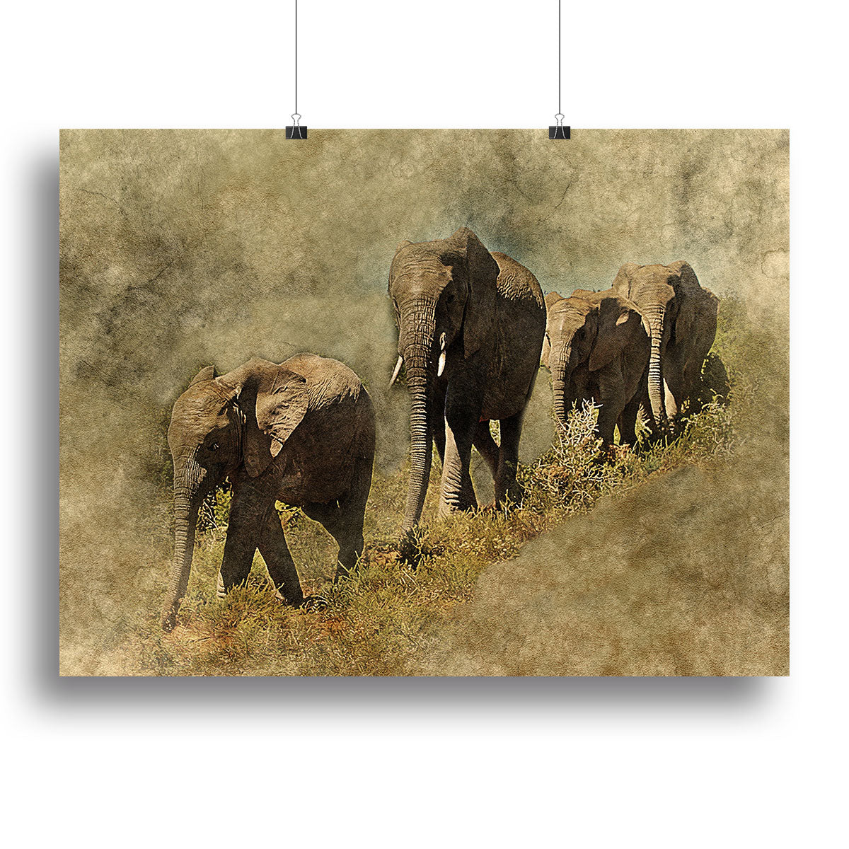 The Elephants March Canvas Print or Poster - Canvas Art Rocks - 2