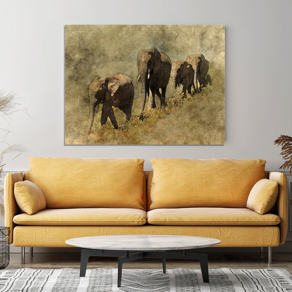 The Elephants March Canvas Print or Poster - Canvas Art Rocks - 4