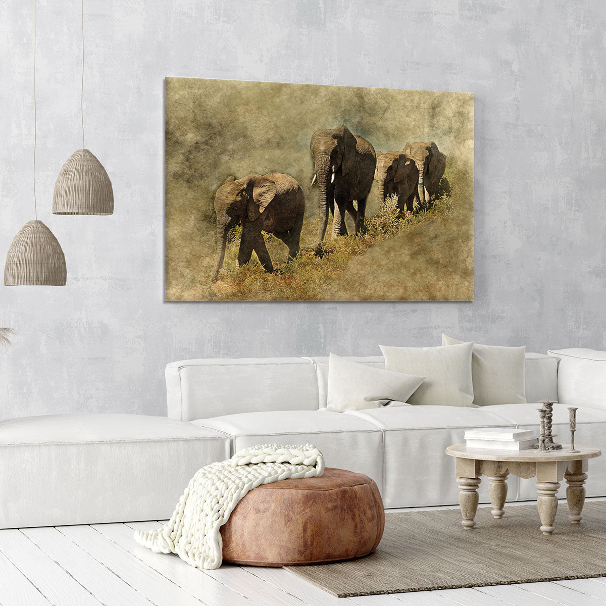 The Elephants March Canvas Print or Poster - Canvas Art Rocks - 6