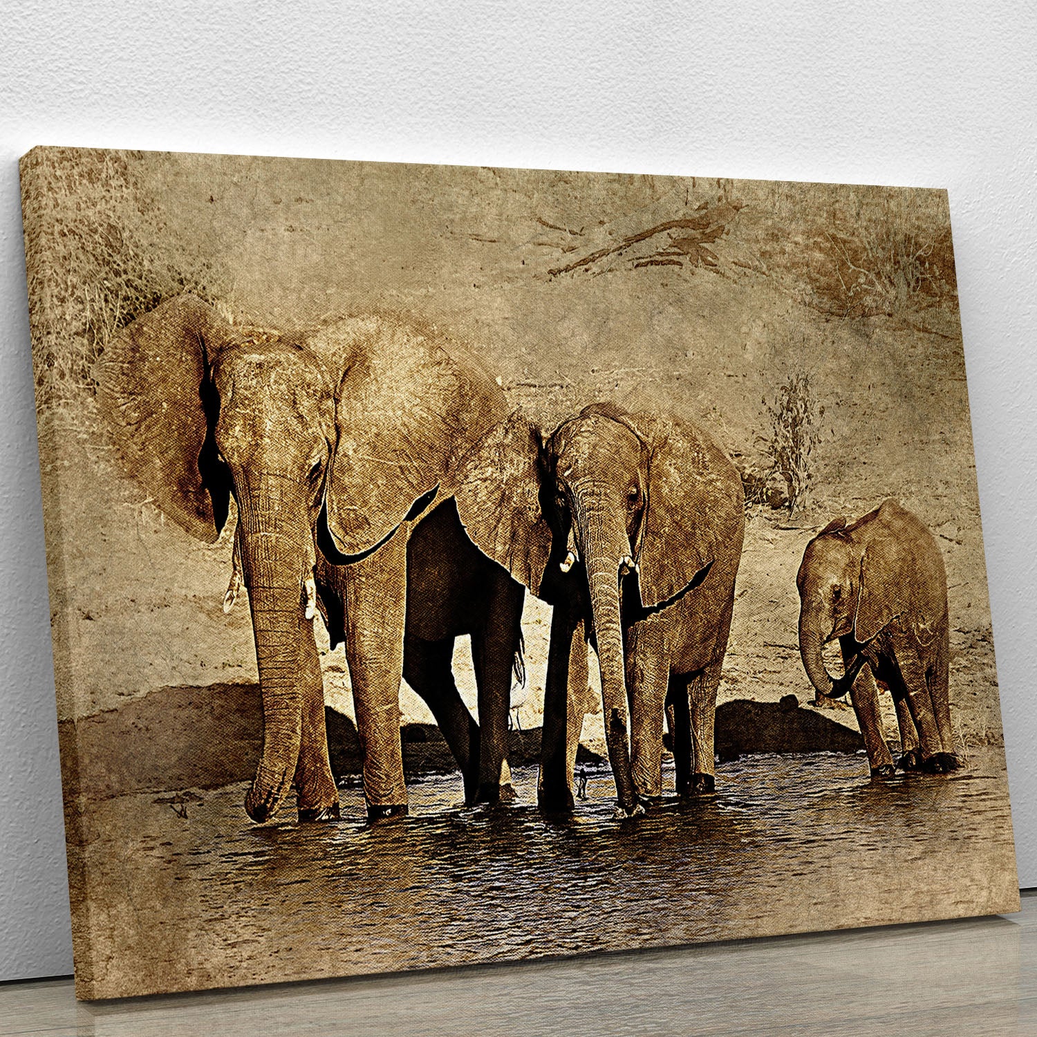 The Elephants March Version 2 Canvas Print or Poster - Canvas Art Rocks - 1