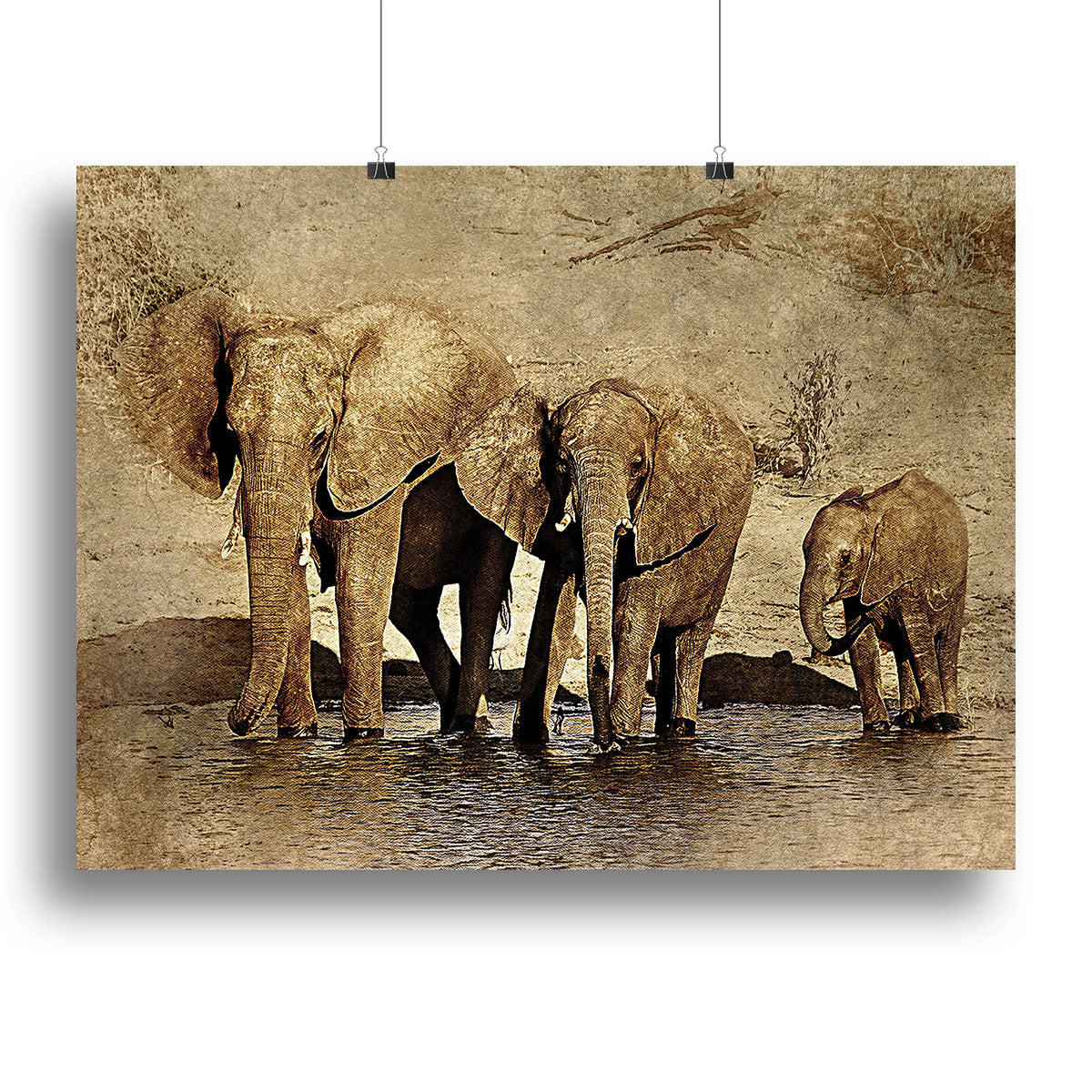 The Elephants March Version 2 Canvas Print or Poster - Canvas Art Rocks - 2