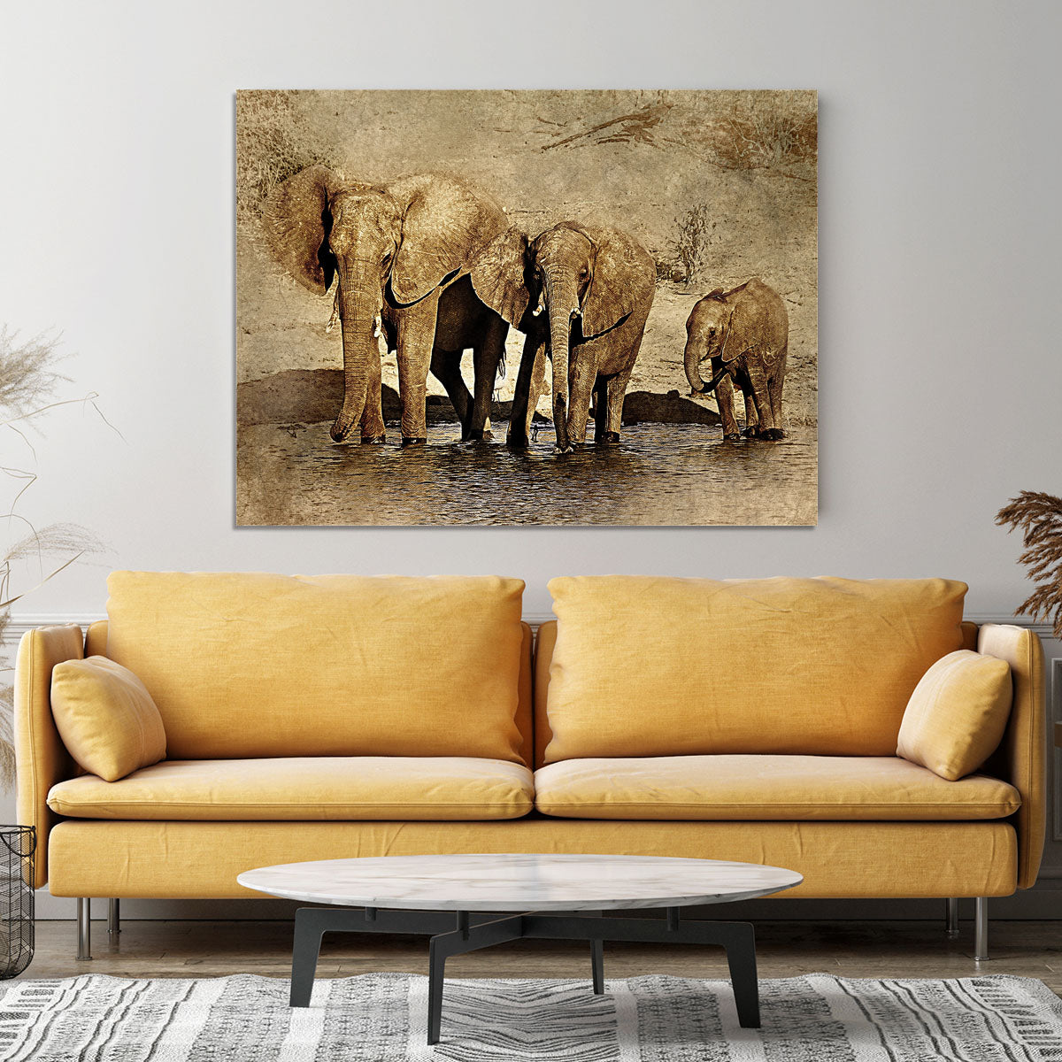 The Elephants March Version 2 Canvas Print or Poster - Canvas Art Rocks - 4