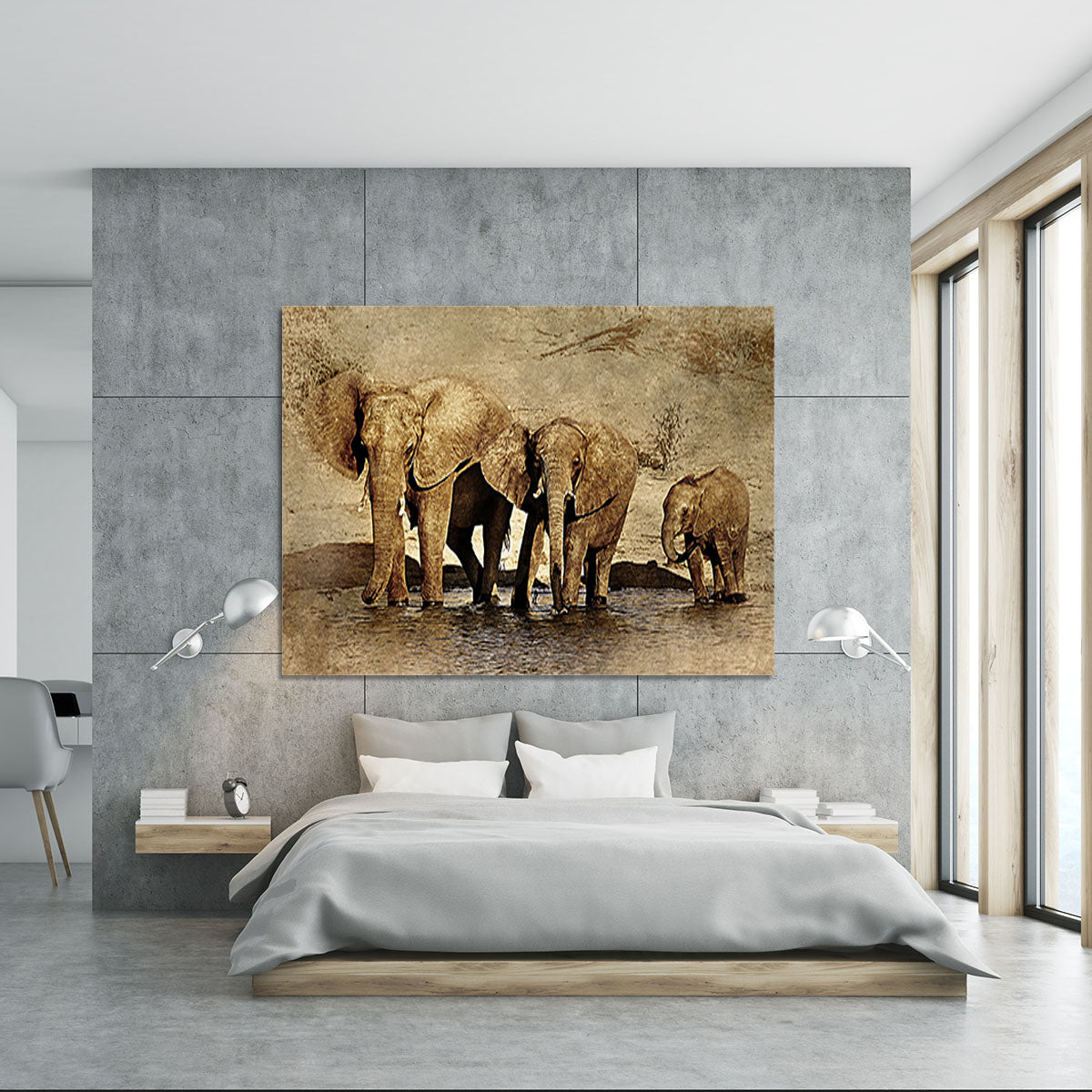 The Elephants March Version 2 Canvas Print or Poster - Canvas Art Rocks - 5