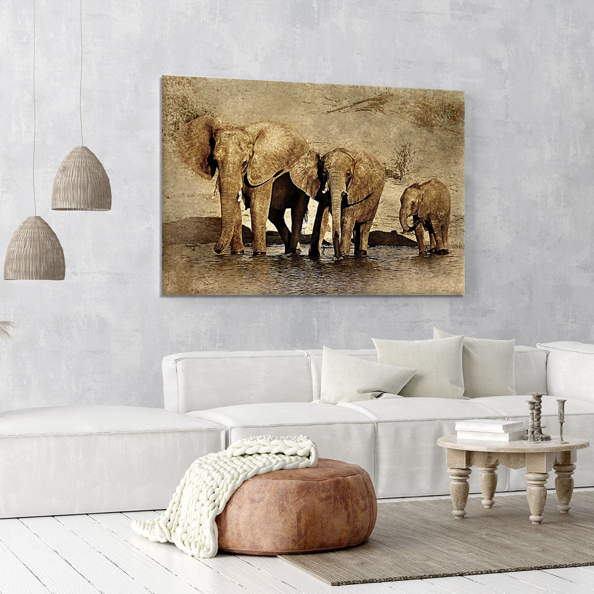 The Elephants March Version 2 Canvas Print or Poster - Canvas Art Rocks - 6