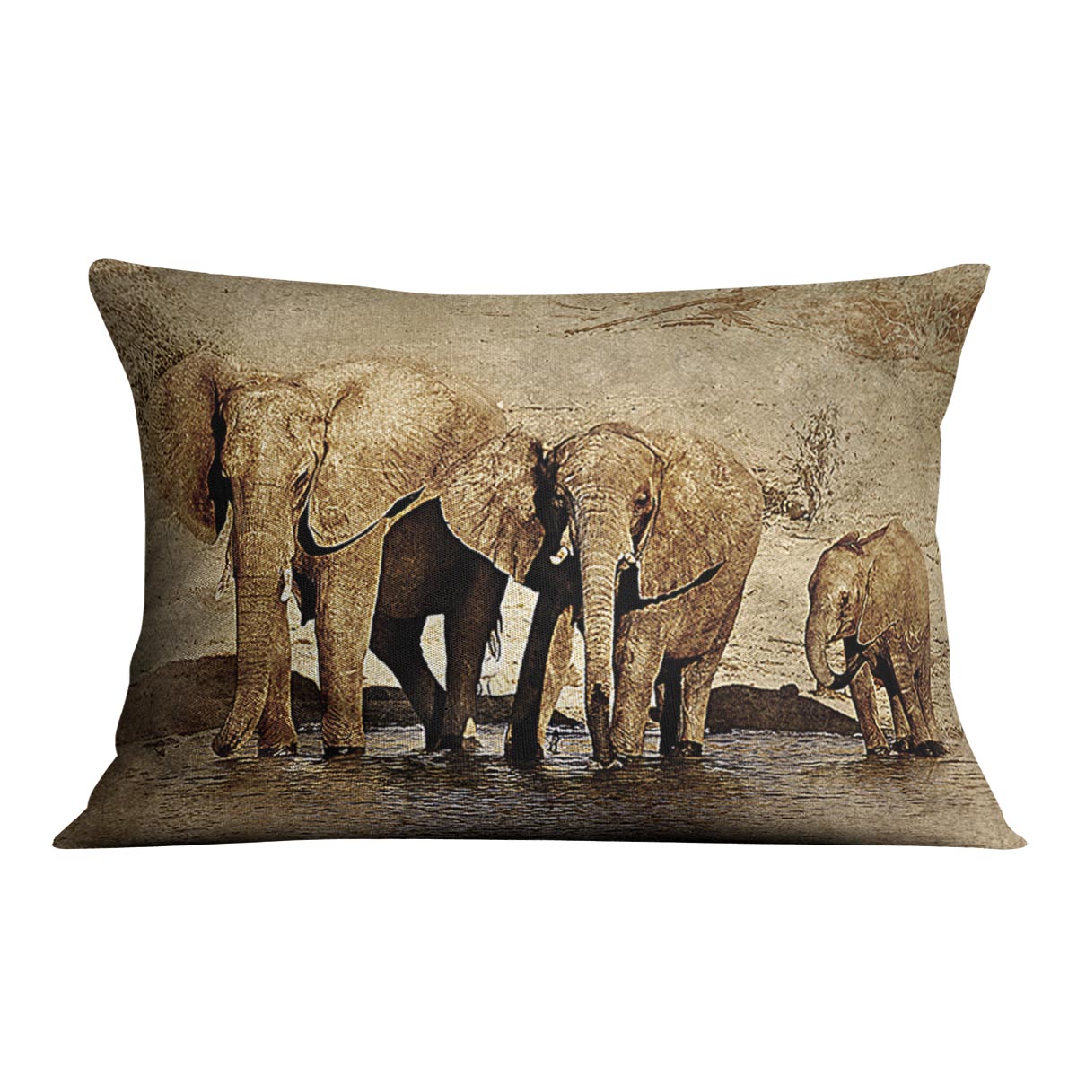 The Elephants March Version 2 Cushion