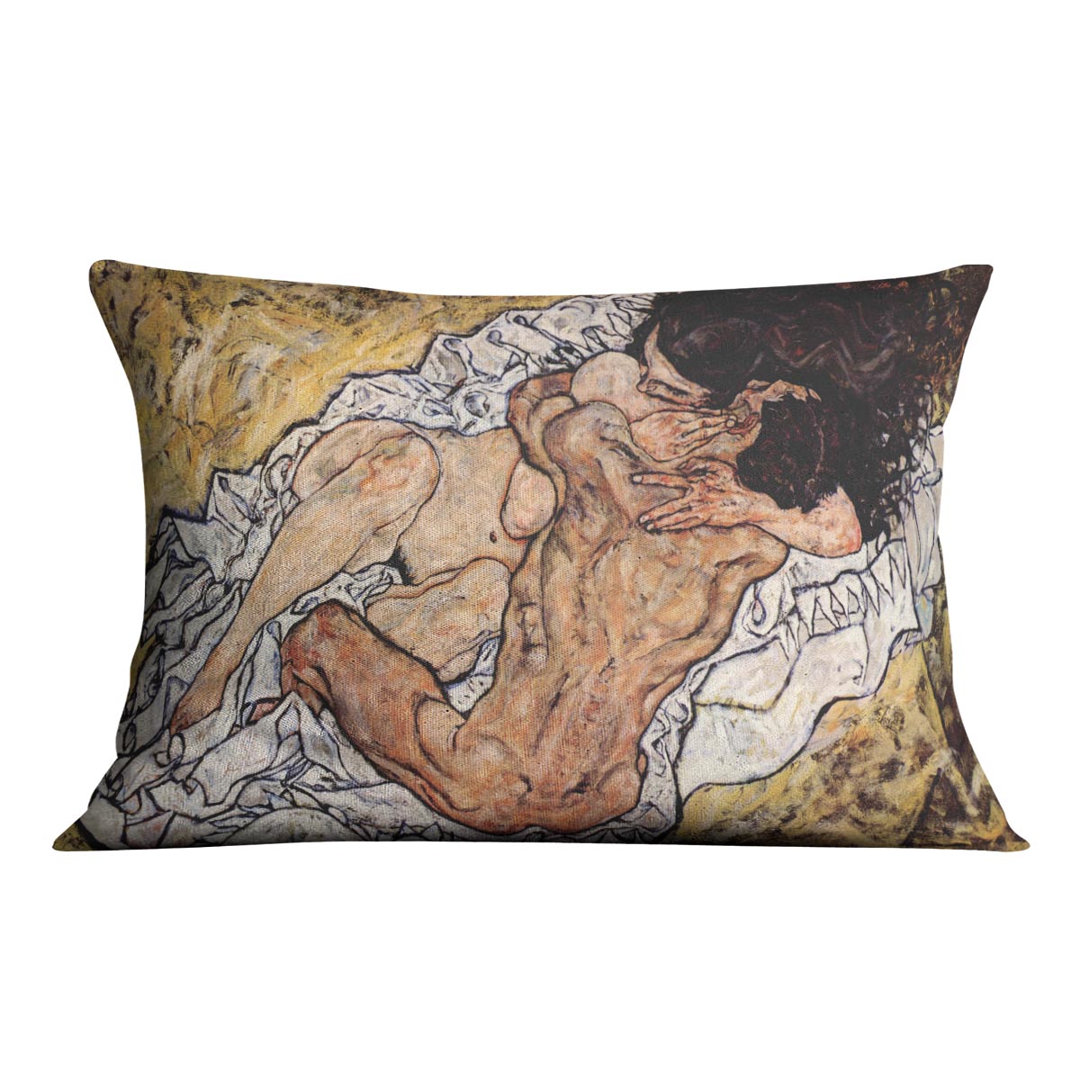 The Embrace by Egon Schiele Cushion