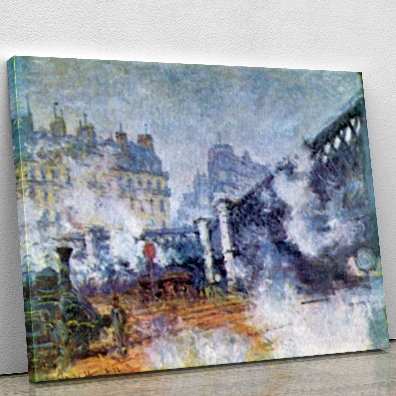 The Europe Bridge Saint Lazare station in Paris by Monet Canvas Print or Poster - Canvas Art Rocks - 1