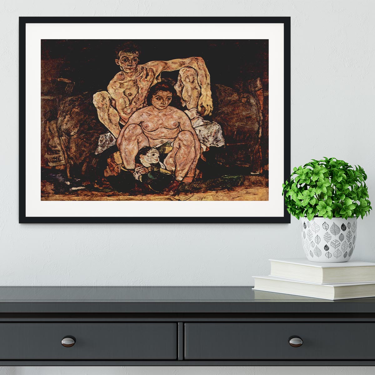 The Family by Egon Schiele Framed Print - Canvas Art Rocks - 1