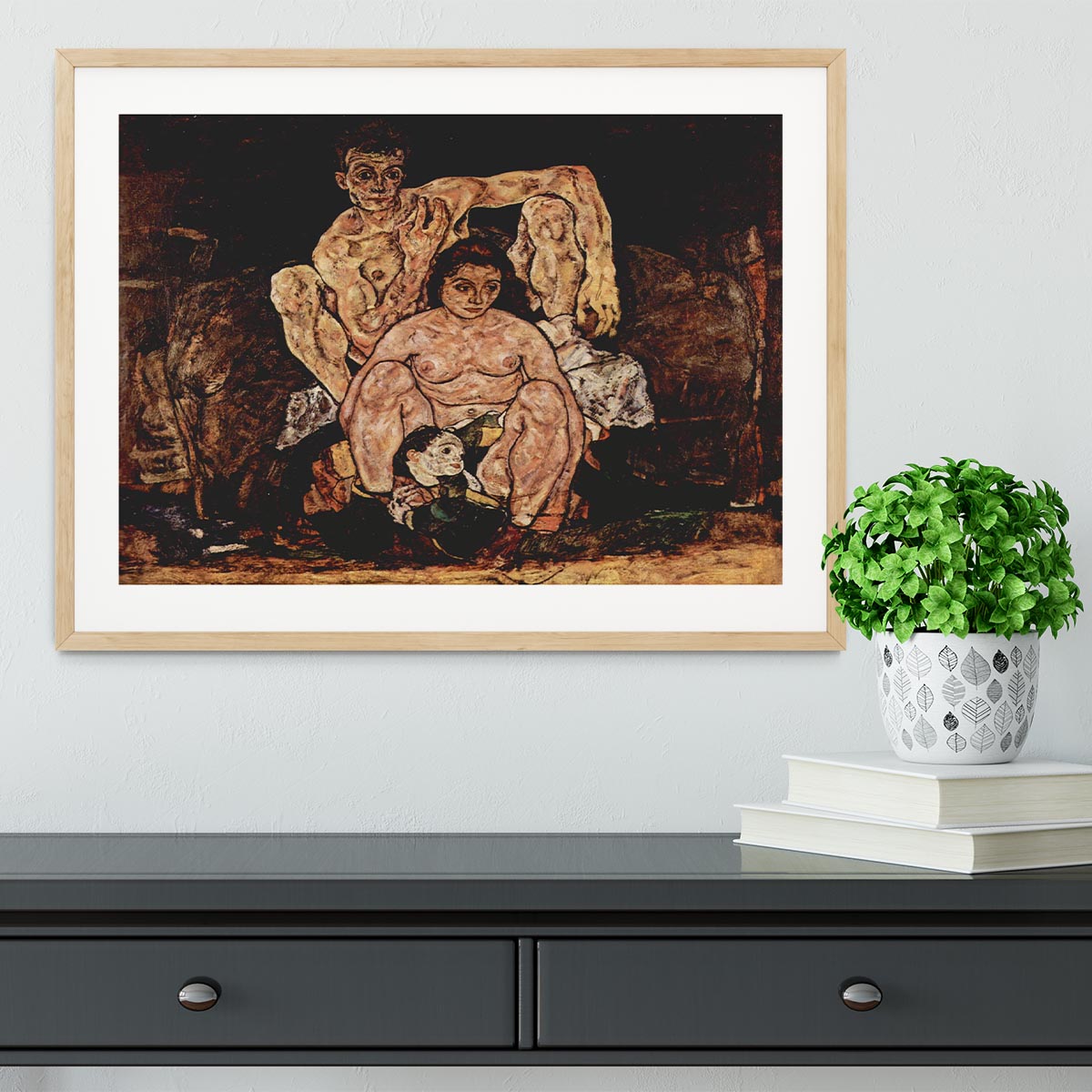 The Family by Egon Schiele Framed Print - Canvas Art Rocks - 3