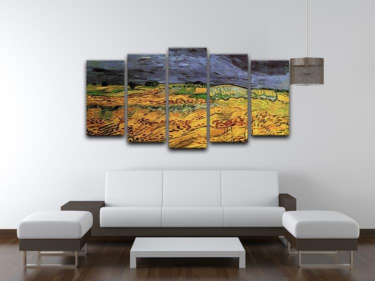 The Fields by Van Gogh 5 Split Panel Canvas - Canvas Art Rocks - 3