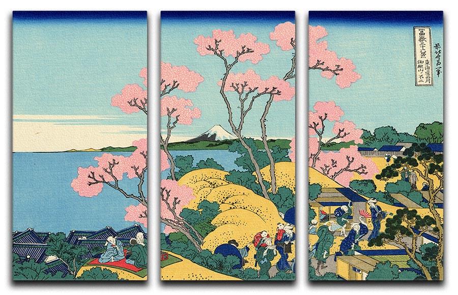 The Fuji from Gotenyama by Hokusai 3 Split Panel Canvas Print - Canvas Art Rocks - 1