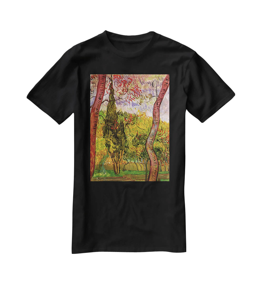 The Garden of Saint-Paul Hospital 2 by Van Gogh T-Shirt - Canvas Art Rocks - 1