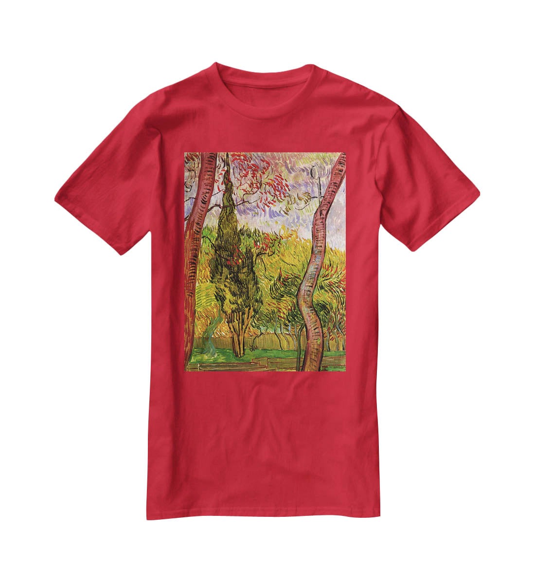 The Garden of Saint-Paul Hospital 2 by Van Gogh T-Shirt - Canvas Art Rocks - 4