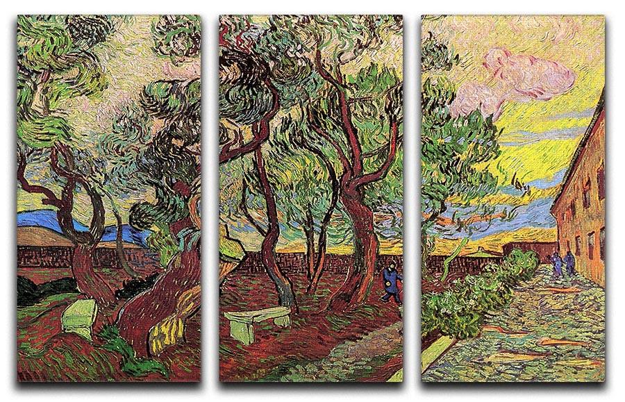 The Garden of Saint-Paul Hospital 3 by Van Gogh 3 Split Panel Canvas Print - Canvas Art Rocks - 4