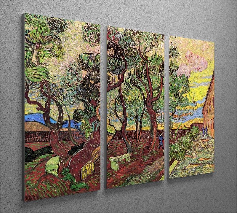The Garden of Saint-Paul Hospital 3 by Van Gogh 3 Split Panel Canvas Print - Canvas Art Rocks - 4