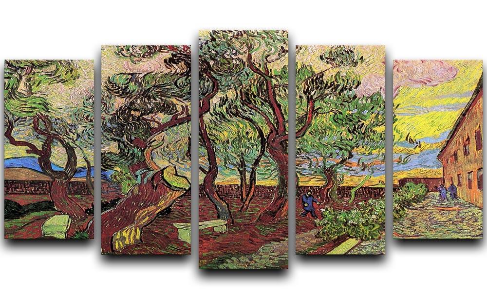 The Garden of Saint-Paul Hospital 3 by Van Gogh 5 Split Panel Canvas  - Canvas Art Rocks - 1