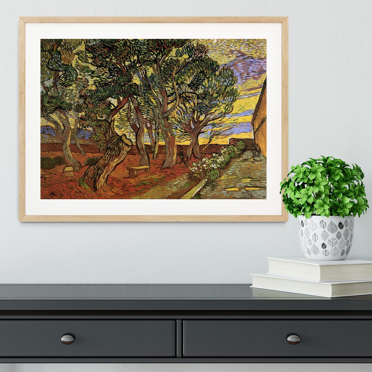 The Garden of Saint-Paul Hospital 4 by Van Gogh Framed Print - Canvas Art Rocks - 3