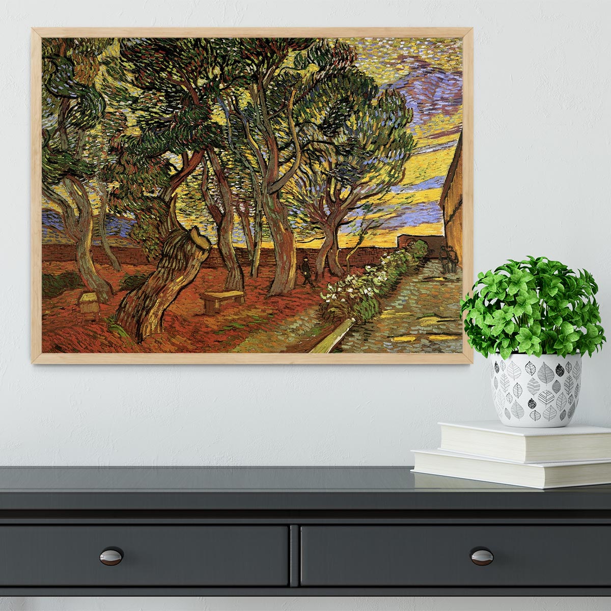 The Garden of Saint-Paul Hospital 4 by Van Gogh Framed Print - Canvas Art Rocks - 4