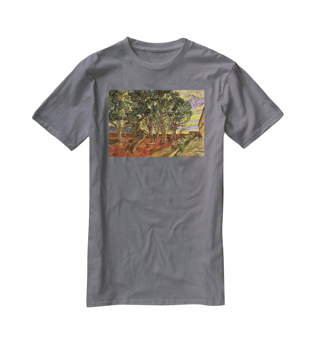 The Garden of Saint-Paul Hospital 4 by Van Gogh T-Shirt - Canvas Art Rocks - 3